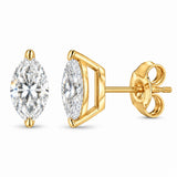 14K Gold Lab Grown Marquise Diamond Solitaire Stud Earrings-2 thumbnail 3
