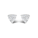 14K Gold Lab Grown Trillion Cut Solitaire Diamond Stud Earrings-1 thumbnail 2