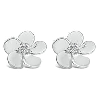 10K Gold 1/3 Cttw Lab Grown Diamond Flower Petal Stud Earrings