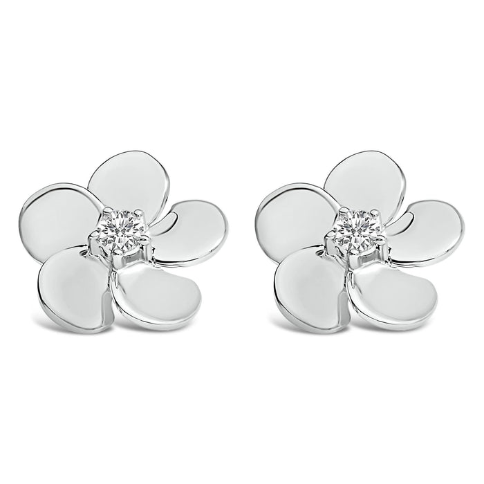 10K Gold 1/3 Cttw Lab Grown Diamond Flower Petal Stud Earrings
