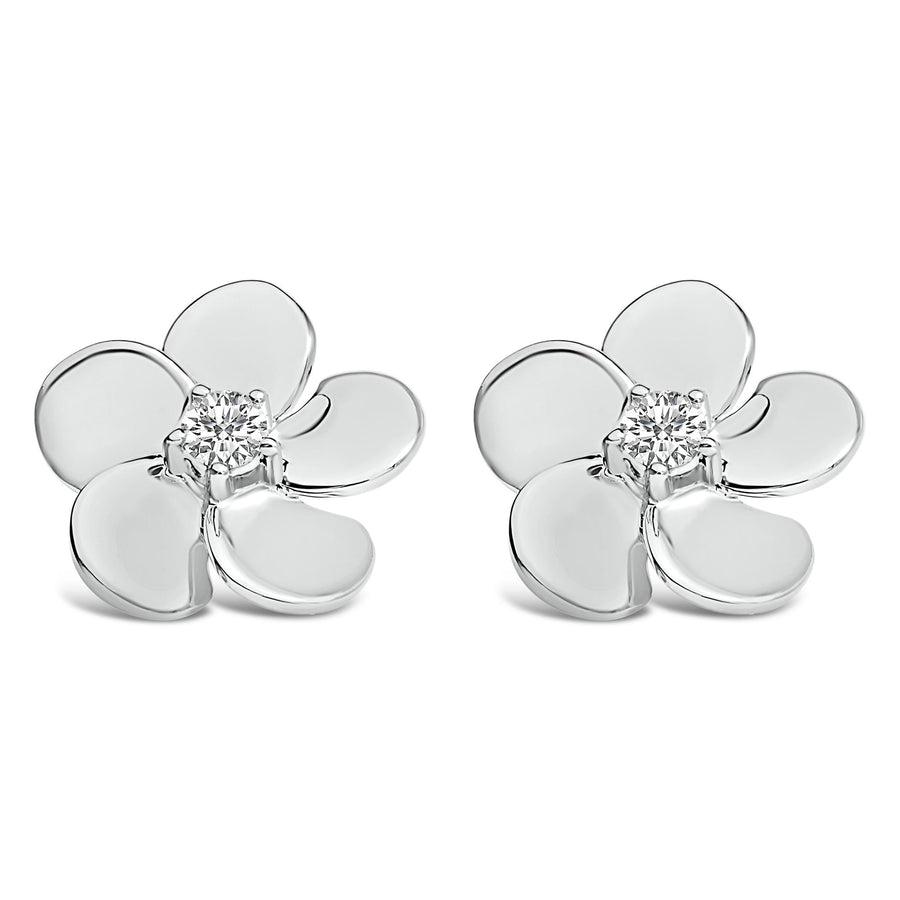 10K Gold 1/3 Cttw Lab Grown Diamond Flower Petal Stud Earrings