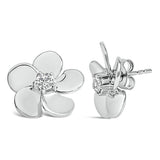 10K Gold 1/3 Cttw Lab Grown Diamond Flower Petal Stud Earrings-3 thumbnail 4
