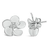 10K Gold 1/3 Cttw Lab Grown Diamond Flower Petal Stud Earrings