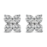 10K Gold 1/2 Cttw Lab Grown Diamond Snowflake Stud Earrings-1 thumbnail 2