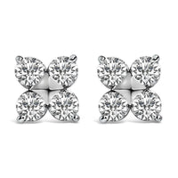 10K Gold 1/2 Cttw Lab Grown Diamond Snowflake Stud Earrings