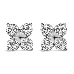 10K Gold 1/2 Cttw Lab Grown Diamond Snowflake Stud Earrings-1