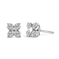 10K Gold 1/2 Cttw Lab Grown Diamond Snowflake Stud Earrings