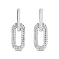10K Gold 1/2 Cttw Lab Grown Diamond Dangling Paperclip Drop Earrings