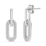 10K Gold 1/2 Cttw Lab Grown Diamond Dangling Paperclip Drop Earrings-3 thumbnail 4