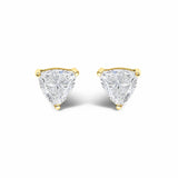 14K Gold Lab Grown Trillion Cut Solitaire Diamond Stud Earrings-0 thumbnail 1