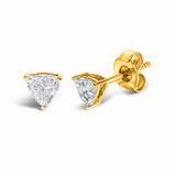 14K Gold Lab Grown Trillion Cut Solitaire Diamond Stud Earrings-2 thumbnail 3