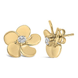 10K Gold 1/3 Cttw Lab Grown Diamond Flower Petal Stud Earrings-2 thumbnail 3