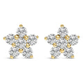 10K gold star stud earrings with lab grown diamonds set across the points