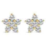 10K gold star stud earrings with lab grown diamonds set across the points thumbnail 1