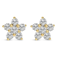10K Gold 1/2 Cttw Lab Grown Diamond Star Stud Earrings