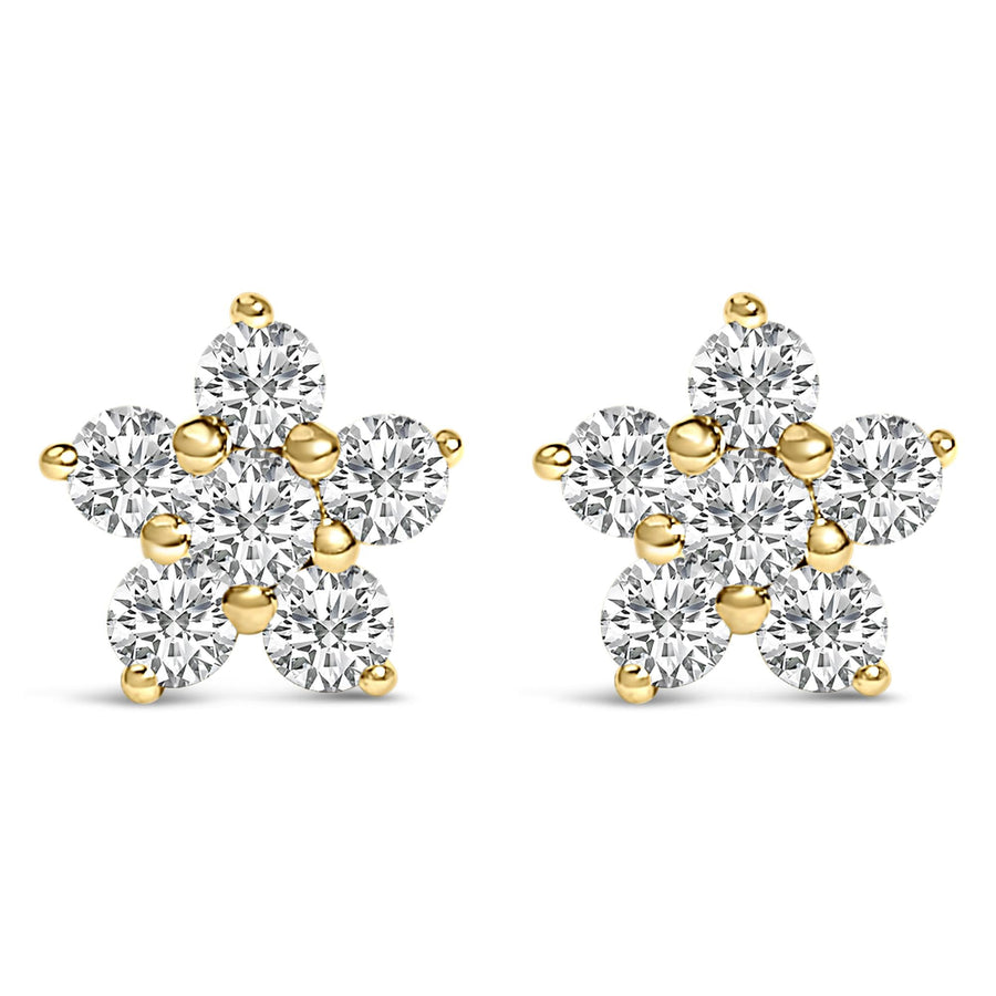 10K Gold 1/2 Cttw Lab Grown Diamond Star Stud Earrings