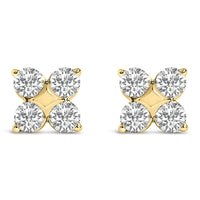 10K Gold 1/2 Cttw Lab Grown Diamond Snowflake Stud Earrings