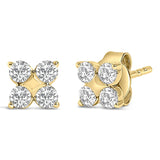 10K Gold 1/2 Cttw Lab Grown Diamond Snowflake Stud Earrings-2 thumbnail 3