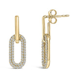 10K Gold 1/2 Cttw Lab Grown Diamond Dangling Paperclip Drop Earrings-2 thumbnail 3