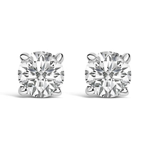14K Gold 1/2 Cttw Lab Grown Diamond Solitaire Stud Earrings-1
