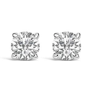 14K Gold 1/2 Cttw Lab Grown Diamond Solitaire Stud Earrings-1
