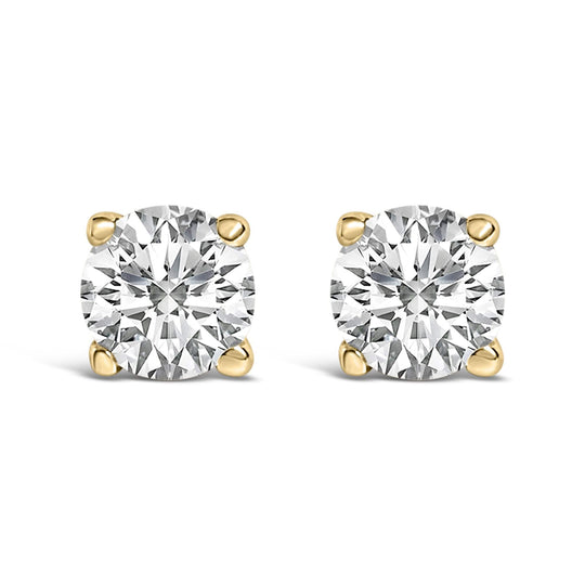 14K Gold 1/2 Cttw Lab Grown Diamond Solitaire Stud Earrings-0