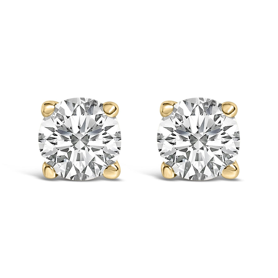 14K Gold 1/2 Cttw Lab Grown Diamond Solitaire Stud Earrings