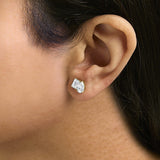 14K Gold 2.0 Cttw Emerald and Pear Toi et Moi Lab Grown Diamond Stud Earrings-4 thumbnail 5