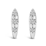 10K Gold 1/5 Cttw Lab Grown Diamond Three Stone Huggie Hoop Earrings-1 thumbnail 2