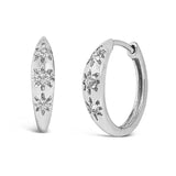 10K Gold 1/5 Cttw Lab Grown Diamond Three Stone Huggie Hoop Earrings-3 thumbnail 4