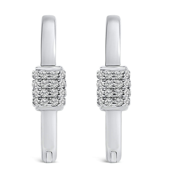 10K Gold 3/8 Cttw Lab Grown Diamond Heart Shaped Huggie Hoop Earrings