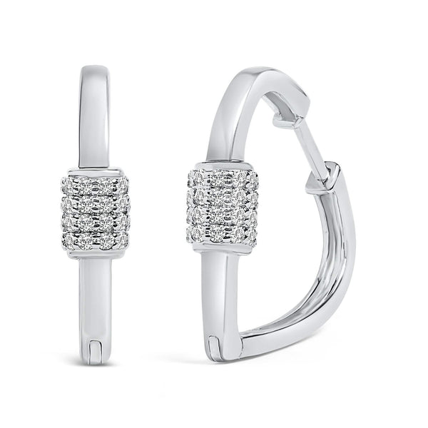 10K Gold 3/8 Cttw Lab Grown Diamond Heart Shaped Huggie Hoop Earrings