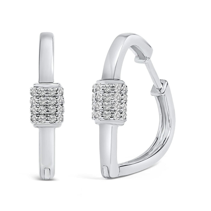 10K Gold 3/8 Cttw Lab Grown Diamond Heart Shaped Huggie Hoop Earrings
