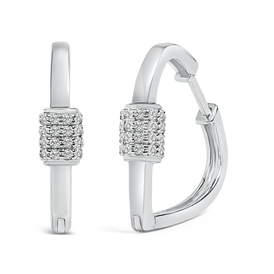 10K Gold 3/8 Cttw Lab Grown Diamond Heart Shaped Huggie Hoop Earrings