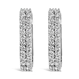 10K Yellow Gold 1/4 Cttw Lab Grown Diamond Double Row Huggie Hoop Earrings-1 thumbnail 2