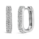 10K Yellow Gold 1/4 Cttw Lab Grown Diamond Double Row Huggie Hoop Earrings-3 thumbnail 4