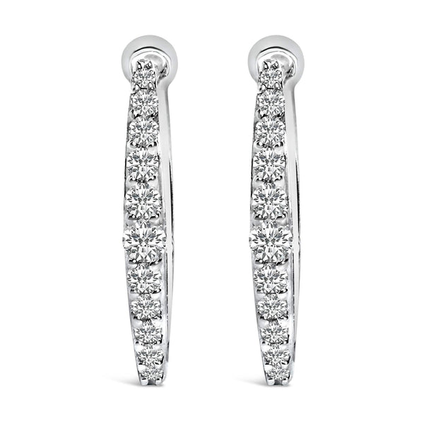 10K Gold 1/4 Cttw Lab Grown Diamond Heart Shaped Huggy Hoop Earrings