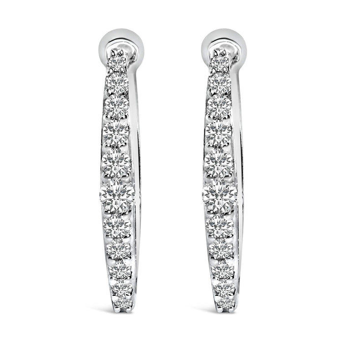 10K Gold 1/4 Cttw Lab Grown Diamond Heart Shaped Huggy Hoop Earrings