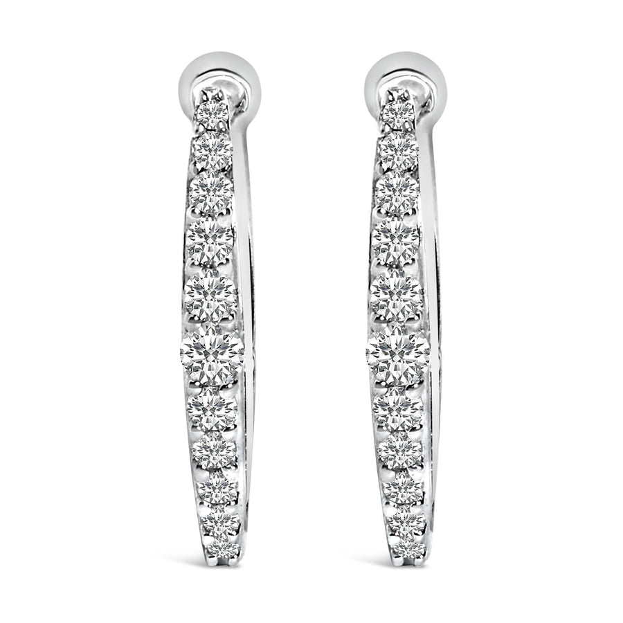 10K Gold 1/4 Cttw Lab Grown Diamond Heart Shaped Huggy Hoop Earrings