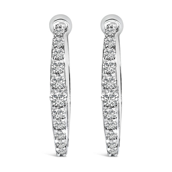 10K Gold 1/4 Cttw Lab Grown Diamond Heart Shaped Huggy Hoop Earrings