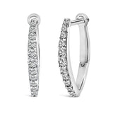 10K Gold 1/4 Cttw Lab Grown Diamond Heart Shaped Huggy Hoop Earrings-3 thumbnail 4