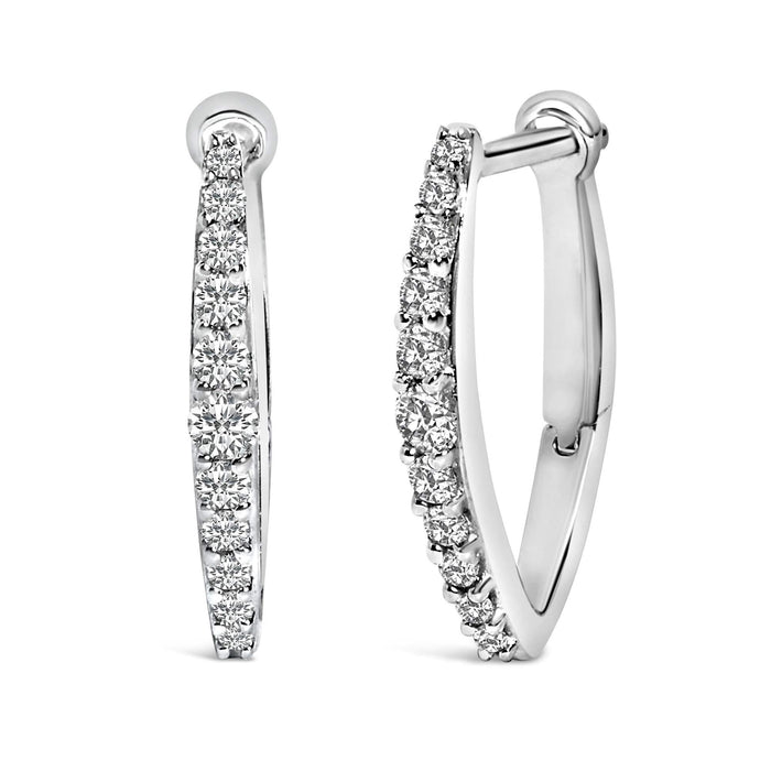10K Gold 1/4 Cttw Lab Grown Diamond Heart Shaped Huggy Hoop Earrings