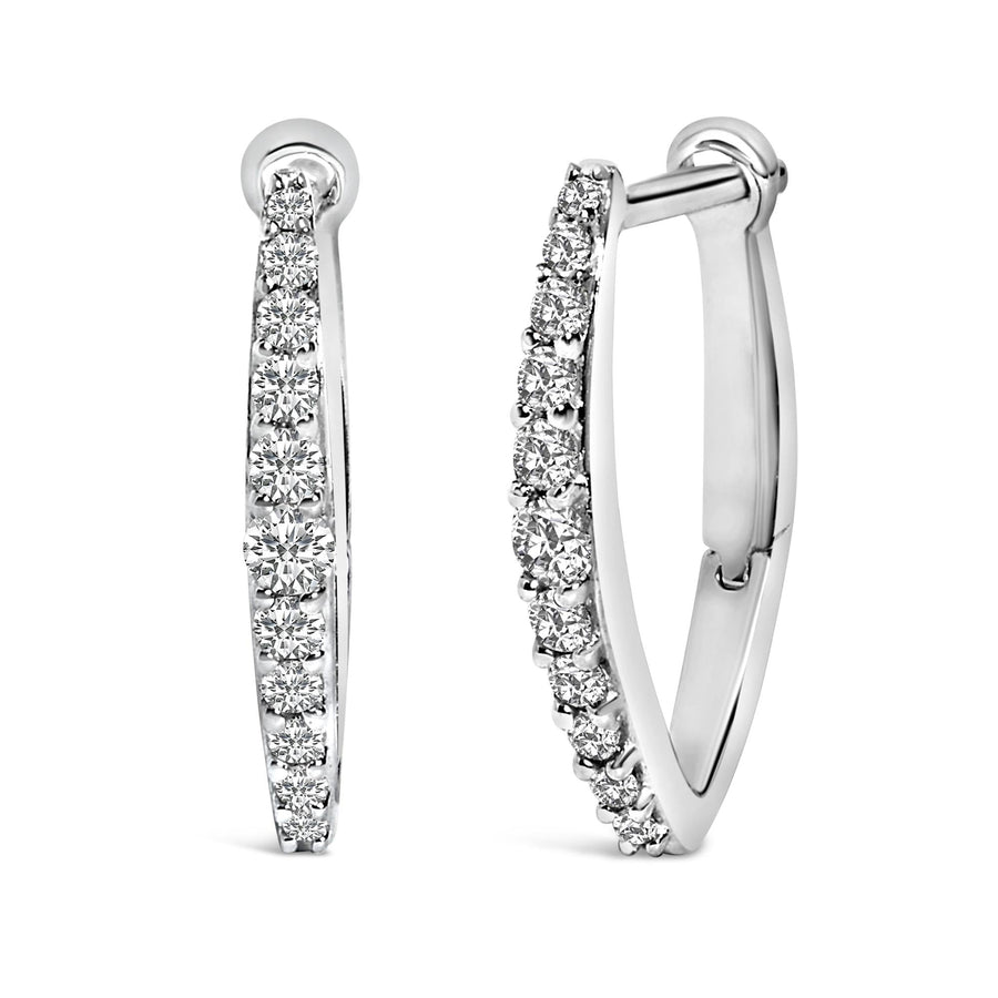 10K Gold 1/4 Cttw Lab Grown Diamond Heart Shaped Huggy Hoop Earrings