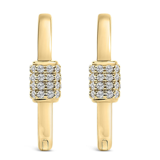 10K Gold 3/8 Cttw Lab Grown Diamond Heart Shaped Huggie Hoop Earrings-0