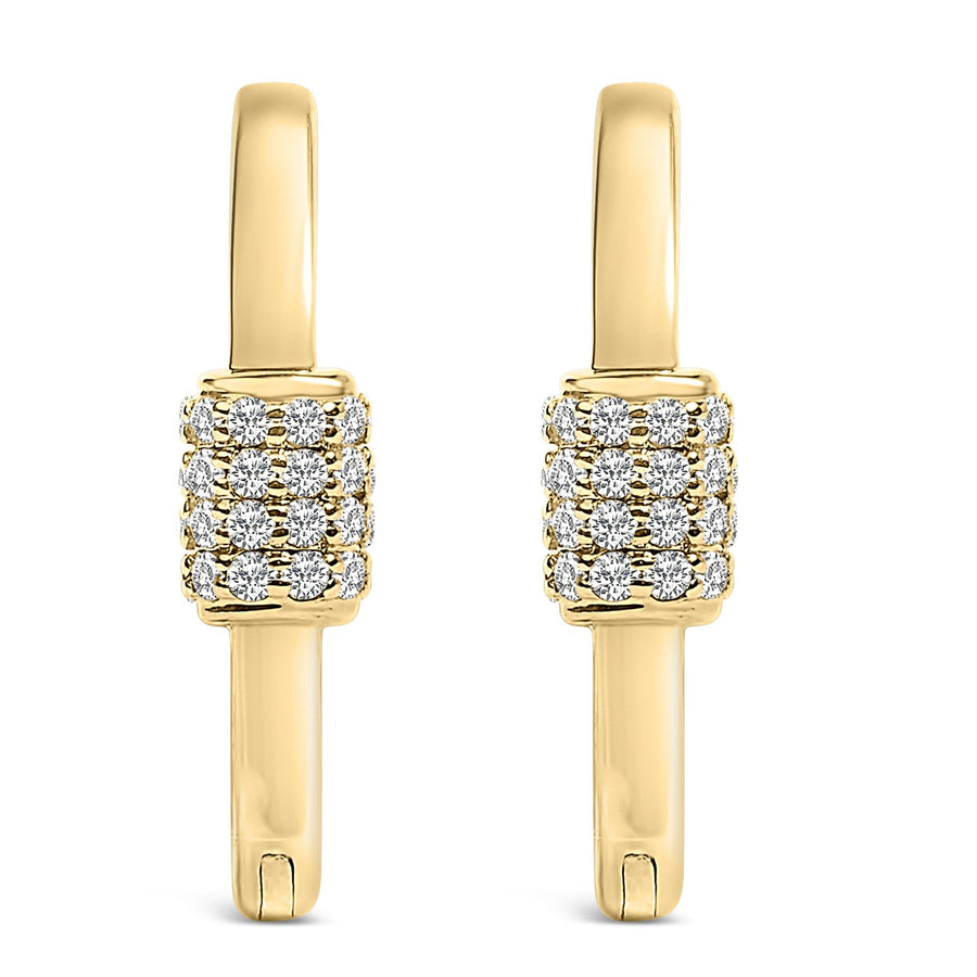 10K Gold 3/8 Cttw Lab Grown Diamond Heart Shaped Huggie Hoop Earrings