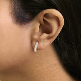 10K Yellow Gold 1/4 Cttw Lab Grown Diamond Double Row Huggie Hoop Earrings-4 thumbnail 5