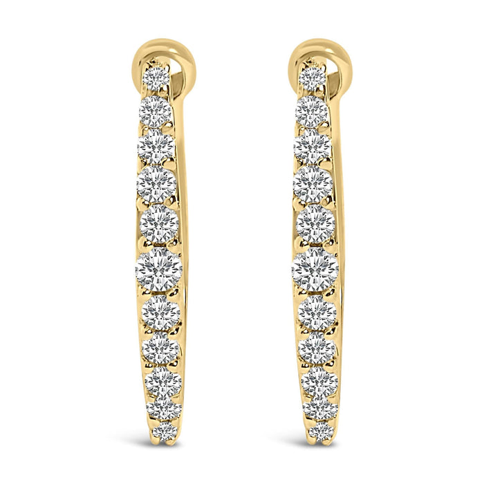 10K Gold 1/4 Cttw Lab Grown Diamond Heart Shaped Huggy Hoop Earrings
