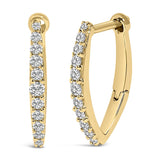 10K Gold 1/4 Cttw Lab Grown Diamond Heart Shaped Huggy Hoop Earrings-2 thumbnail 3