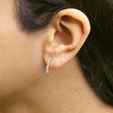 10K Gold 1/4 Cttw Lab Grown Diamond Heart Shaped Huggy Hoop Earrings-4 thumbnail 5