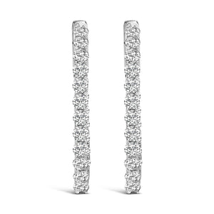 14K Gold 1.0 Cttw Oval Lab Grown Diamond Hoop Earrings-1